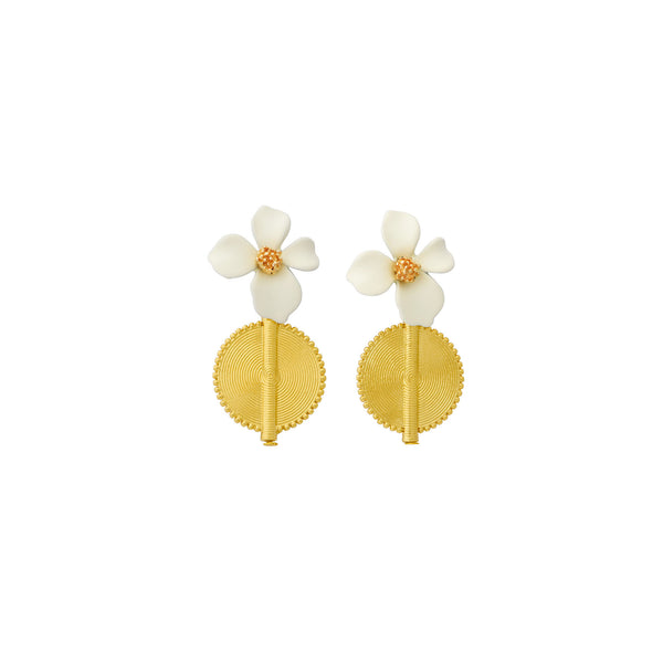 Aflé Bijoux Akan Flowers Earrings - Ivory - AFLE BIJOUX 