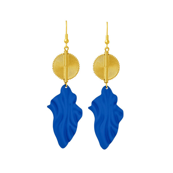 Aflé Bijoux Akan Leaves Earrings - Blue