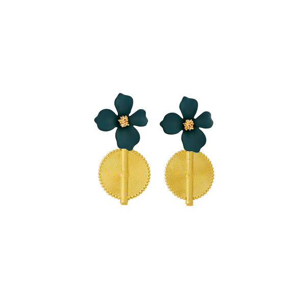 Aflé Bijoux Akan Flower Earrings - Green