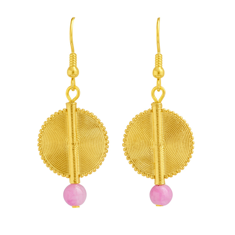 Aflé Bijoux Akan Gemstones Earrings - Pink quartz - AFLE BIJOUX 