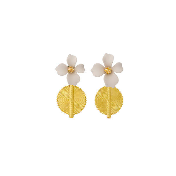 Aflé Bijoux Akan Flower Earrings - Ivory