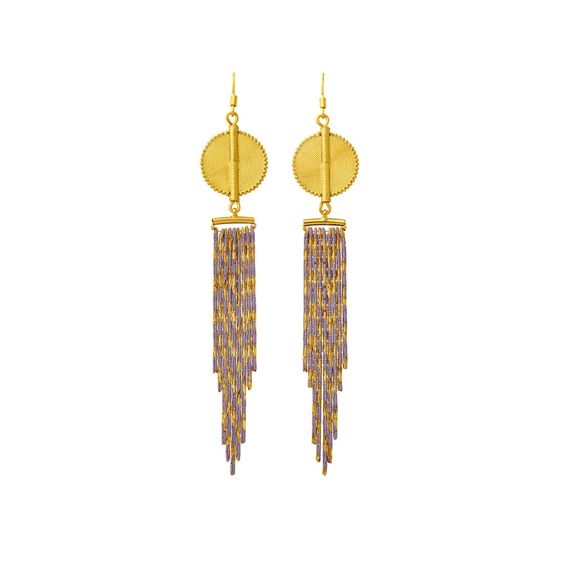 Aflé Bijoux Akan Cascading Chain Earrings - Gold Rosa - AFLE BIJOUX 