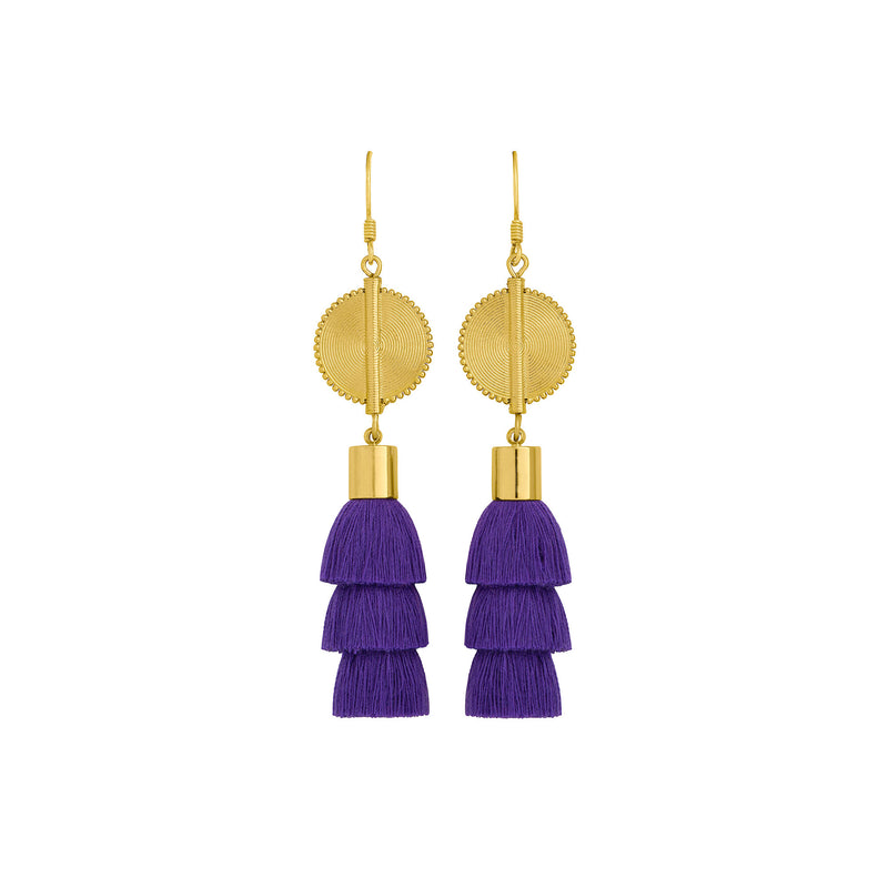 Akan Doll Earrings - Purple